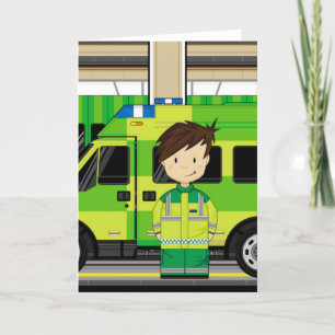 Cartoon Ambulance en EMT Kaart