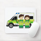 Cartoon Ambulance en EMT's Muismat (Met muis)