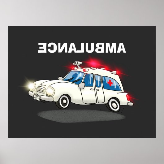 Cartoon Ambulance Poster (Voorkant)
