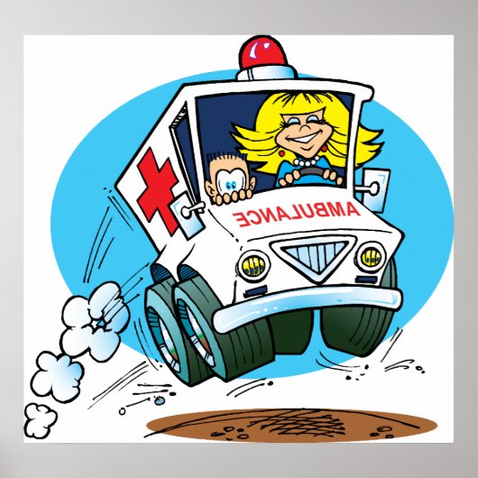 Cartoon Ambulance Poster (Voorkant)