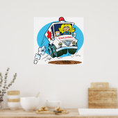 Cartoon Ambulance Poster (Keuken)