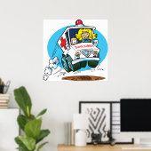 Cartoon Ambulance Poster (Thuiskantoor)