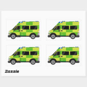 Cartoon Ambulance Rechthoekige Sticker (Vel)