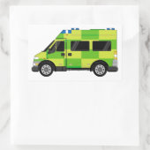 Cartoon Ambulance Rechthoekige Sticker (Tas)