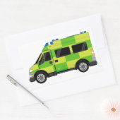Cartoon Ambulance Rechthoekige Sticker (Envelop)