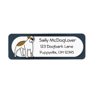 Cartoon American Bulldog Etiket