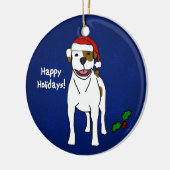 Cartoon American Bulldog kerstversiering Keramisch Ornament (Links)