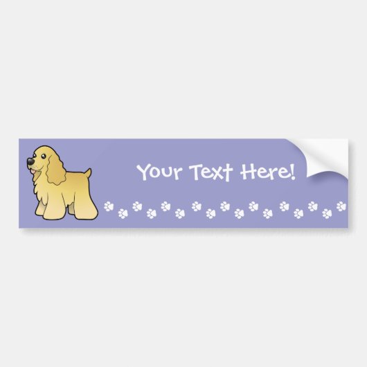 Cartoon American Cocker Spaniel Bumpersticker (Voorkant)