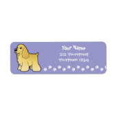 Cartoon American Cocker Spaniel Etiket (Voorkant)