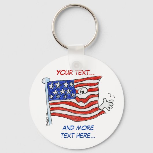Cartoon American Flag Cute Sleutelhangers (Voorkant)