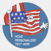 Cartoon Amerikaanse vlag Stickers (Voorkant)