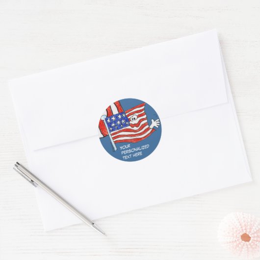 Cartoon Amerikaanse vlag Stickers (Envelop)
