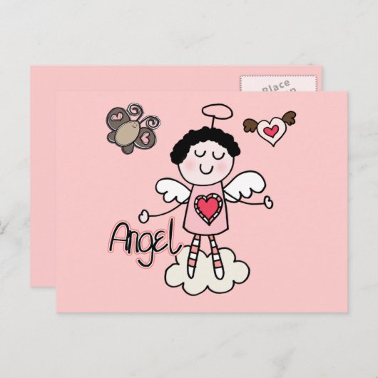 Cartoon Angel Briefkaart (Voorkant / Achterkant)