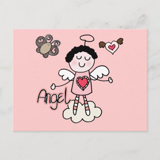 Cartoon Angel Briefkaart (Voorkant)