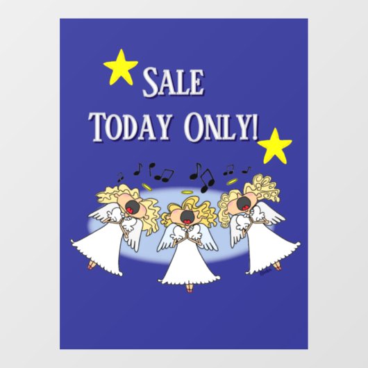Cartoon Angel Choir  Raamsticker (Vel)