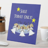 Cartoon Angel Choir Reclamebord Met Voetstuk (Insitu)