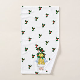 Cartoon Angel Holly voor Kersthanddoek Handdoek