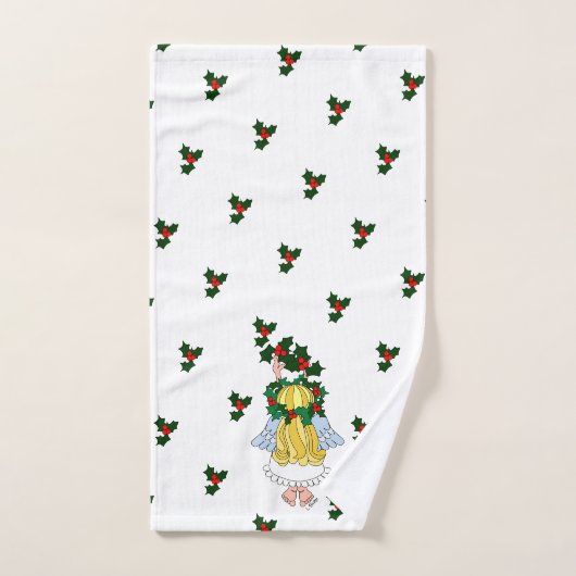 Cartoon Angel Holly voor Kersthanddoek Handdoek (Handdoek)