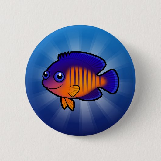 Cartoon Angelfish 1 Ronde Button 5,7 Cm (Voorkant)