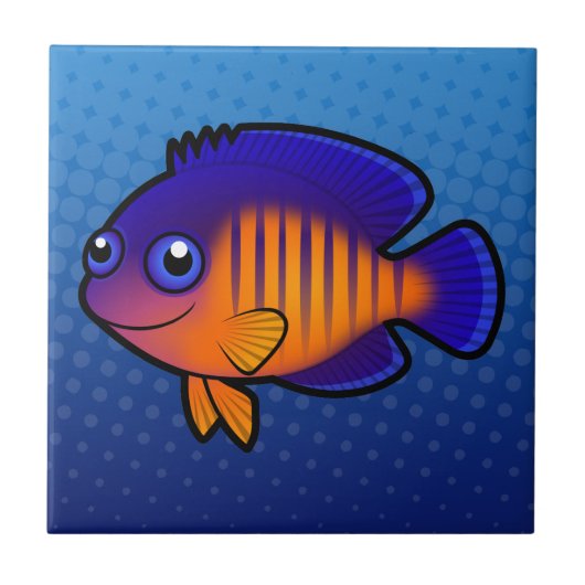Cartoon Angelfish 1 Tegeltje (Voorkant)