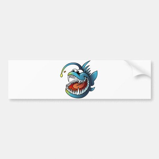 Cartoon Angler Fish Bumpersticker (Voorkant)
