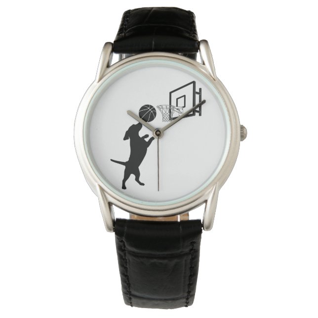 Cartoon Animal Basketball Horloge (Voorkant)