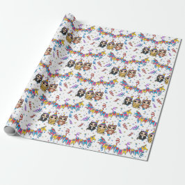 Cartoon Animal Birthday Wrapping Paper | Schattige Cadeaupapier