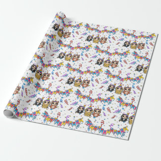 Cartoon Animal Birthday Wrapping Paper | Schattige Cadeaupapier