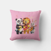 🎵 Cartoon Animal Music Party – Fun & Cute Musical Kussen (Voorkant)