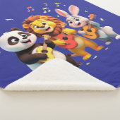 🎵 Cartoon Animal Music Party – Fun & Cute Musical Sherpa Deken (3/4)