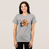 🎵 Cartoon Animal Music Party – Fun & Cute Musical Tri-Blend Shirt (Voorkant volledig)