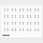 Cartoon Animals 4 Pack Dot Polka Style Vierkante Sticker (Vel)