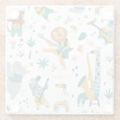 Cartoon Animals Band Glazen Onderzetter (Achterkant)