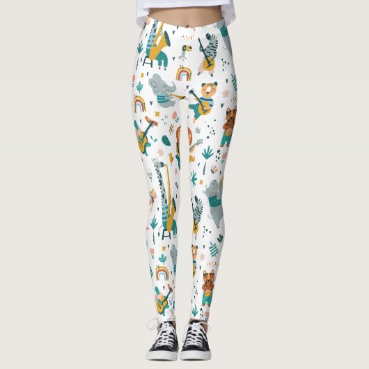 Cartoon Animals Band Leggings (Voorkant)