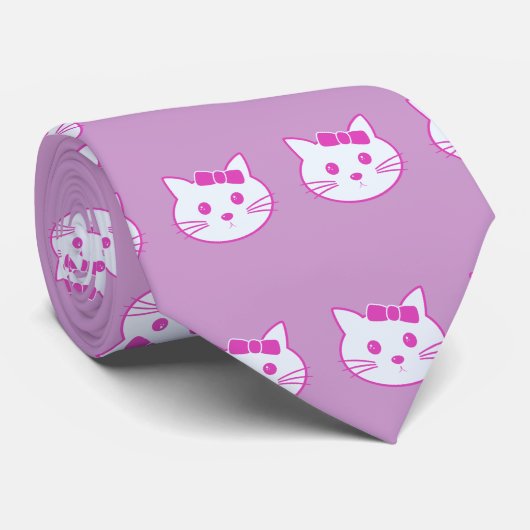 Cartoon Anime Cat Face Stropdas (Opgerold)