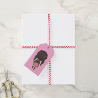 Cartoon Anime meisje klein personage Cadeaulabel