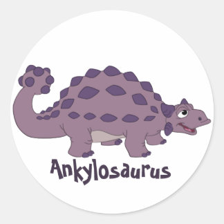 Cartoon Ankylosaurus Ronde Sticker
