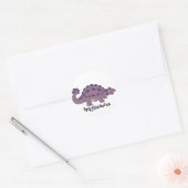 Cartoon Ankylosaurus Ronde Sticker (Envelop)