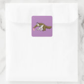 Cartoon Anteater Vierkante Sticker (Tas)