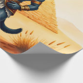 Cartoon Anubis, de Egyptische god van het hiernama Cadeaupapier (Hoek)