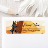 Cartoon Anubis, de Egyptische god van het hiernama Etiket (Insitu)