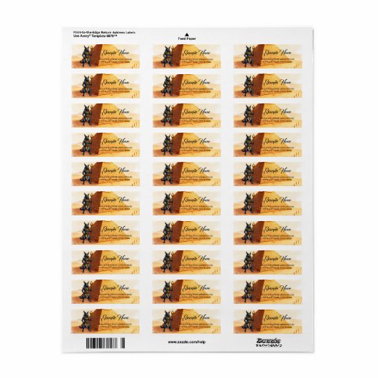 Cartoon Anubis, de Egyptische god van het hiernama Etiket (Full Sheet)