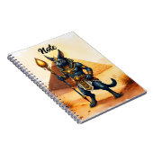 Cartoon Anubis, de Egyptische god van het hiernama Notitieboek (Rechterzijde)