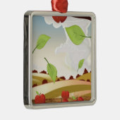 Cartoon appelboomgaard metalen ornament (Rechts)