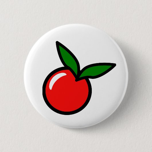 Cartoon Apple Cherry Ronde Button 5,7 Cm (Voorkant)