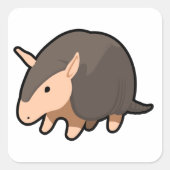 Cartoon Armadillo Vierkante Sticker (Voorkant)