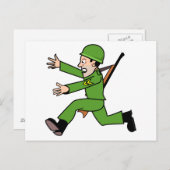 Cartoon Army Soldier Briefkaart (Voorkant / Achterkant)