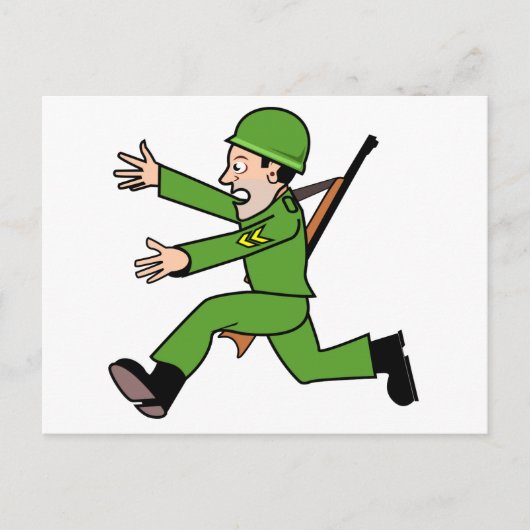 Cartoon Army Soldier Briefkaart (Voorkant)
