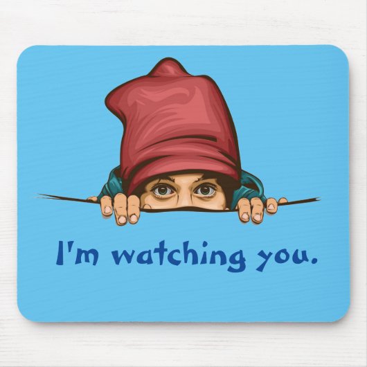 Cartoon Art Graphic Eye Peer Peking Spy Lurk Man Muismat (Voorkant)