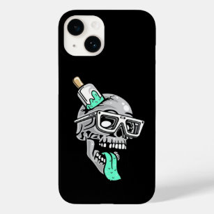 Cartoon Art Green Ice Cream & Skull Case-Mate iPhone 14 Hoesje